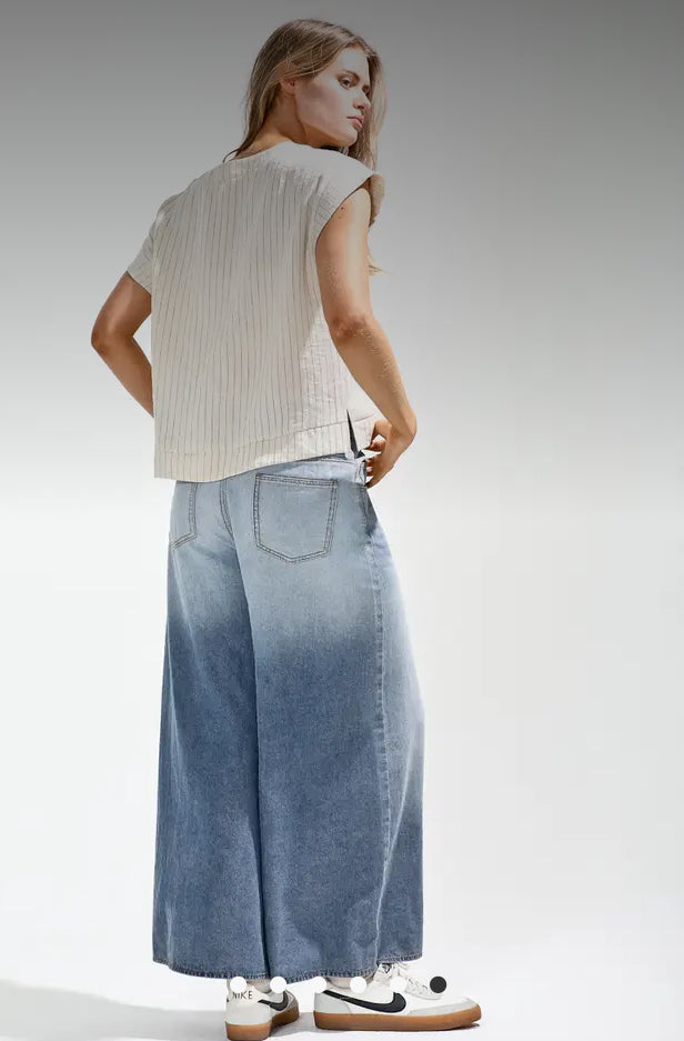 Ombre Drawstring Denim Pants - Talk of the Town