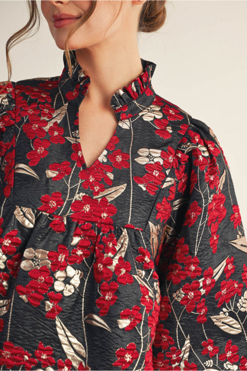 Puff Sleeve Floral Dress
