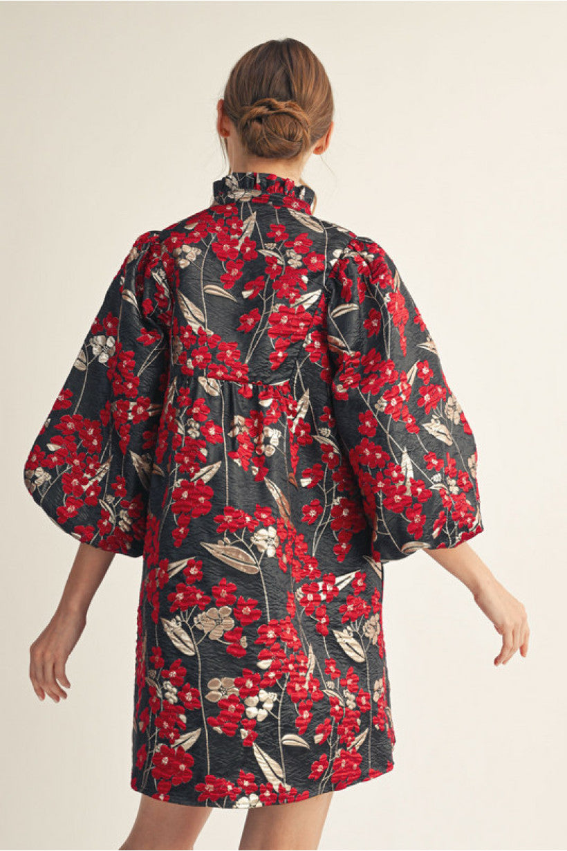 Puff Sleeve Floral Dress