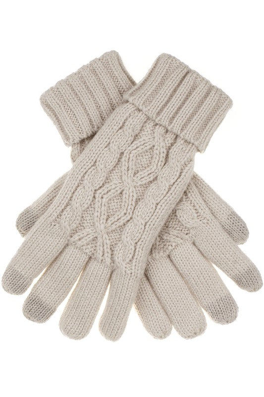 C.C Cable Knit Folded Gloves