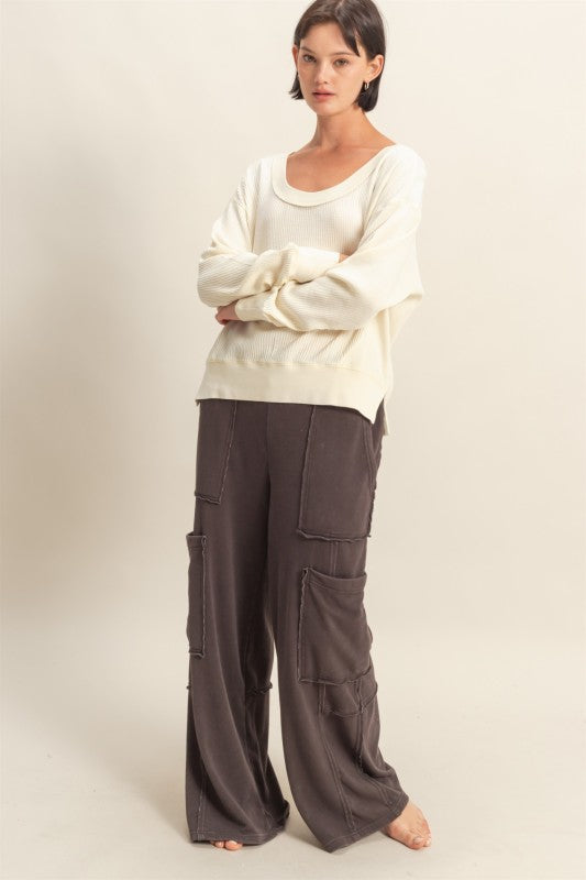 Oversized Utility Lounge Pants with Pockets