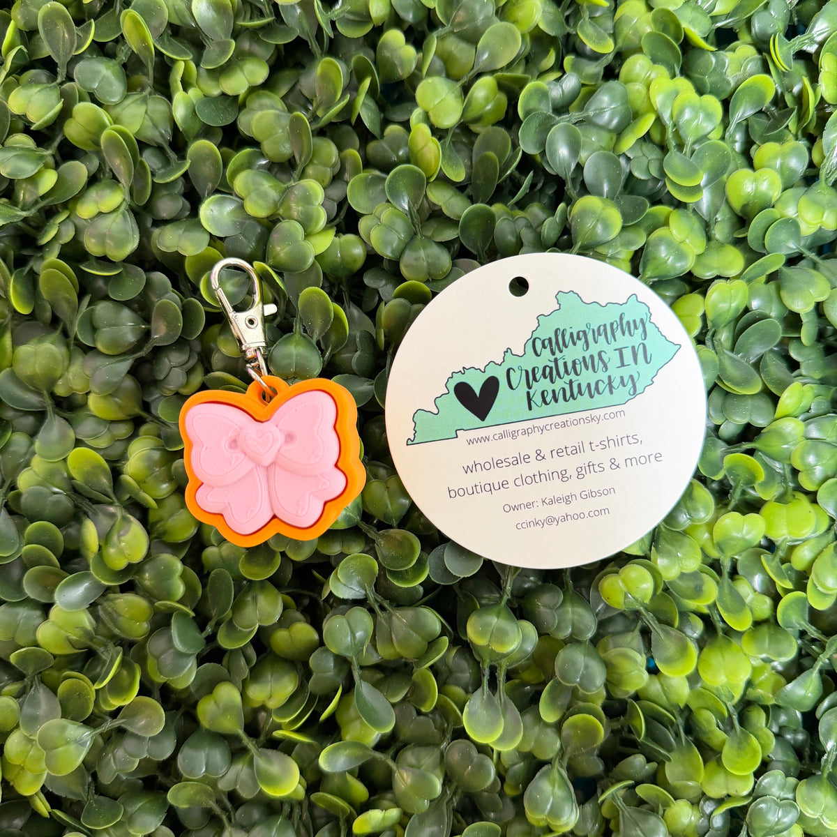 Light Pink/Mandarin Orange Fidget Clicker Keychain