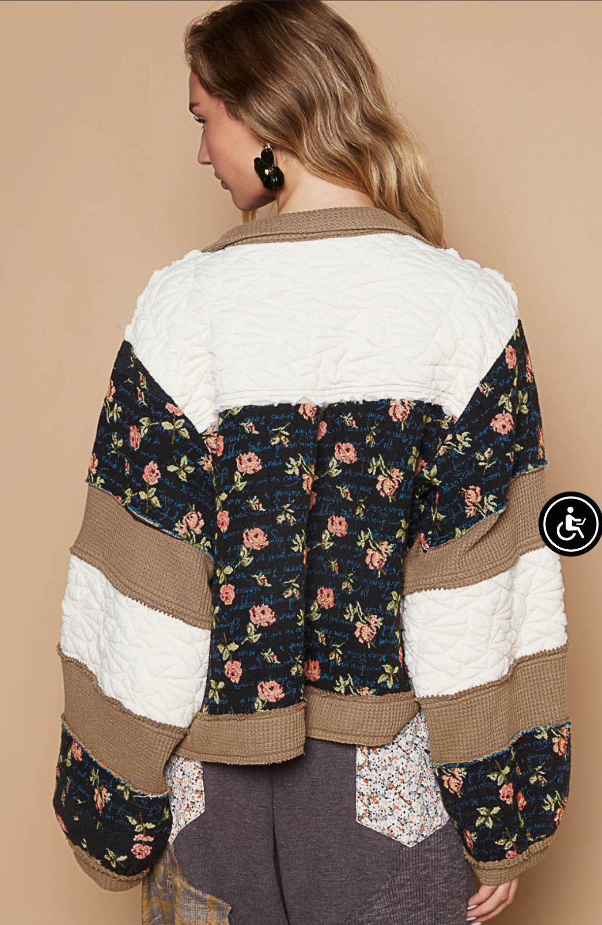 Vintage Washed Quilted Floral Patchwork Jacket