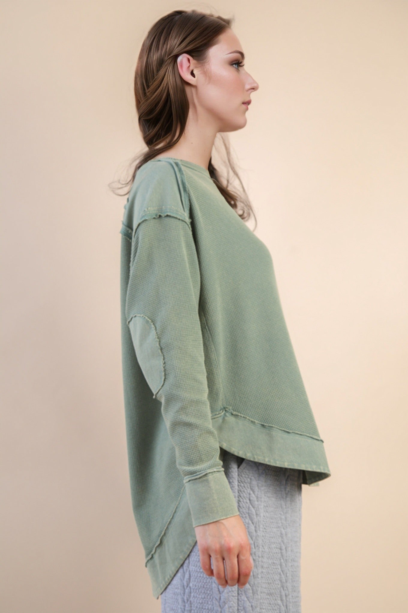 Oversized Mineral Washed Knit Top