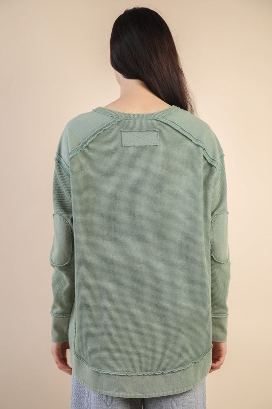 Oversized Mineral Washed Knit Top