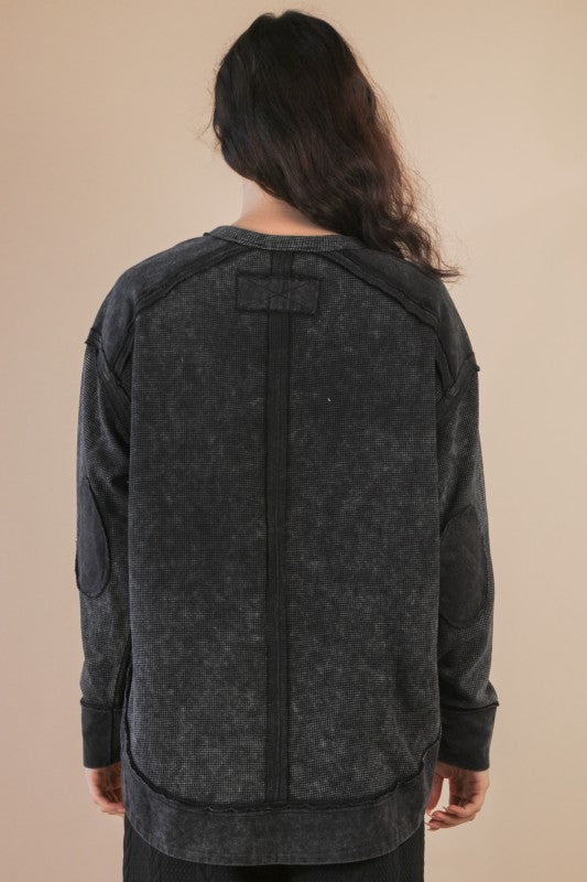 Oversized Mineral Washed Knit Top