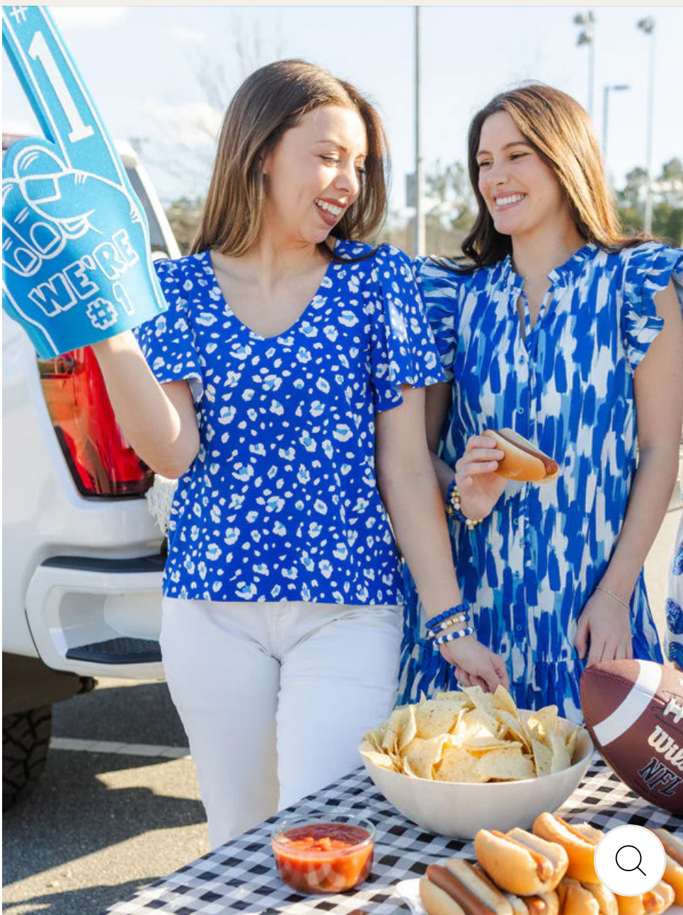 Gameday Abby Dress- Blue & White - Talk of the Town