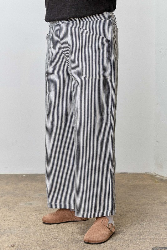 Wide Leg Pin Striped Pant