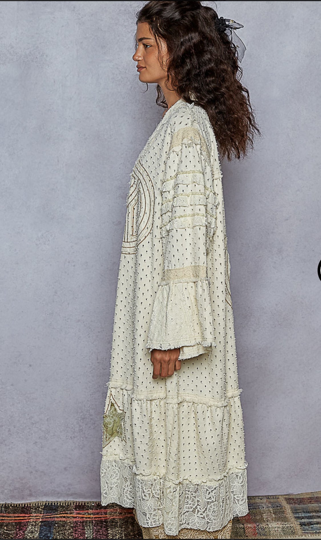 Boho Peace Patch Lace Cardigan
