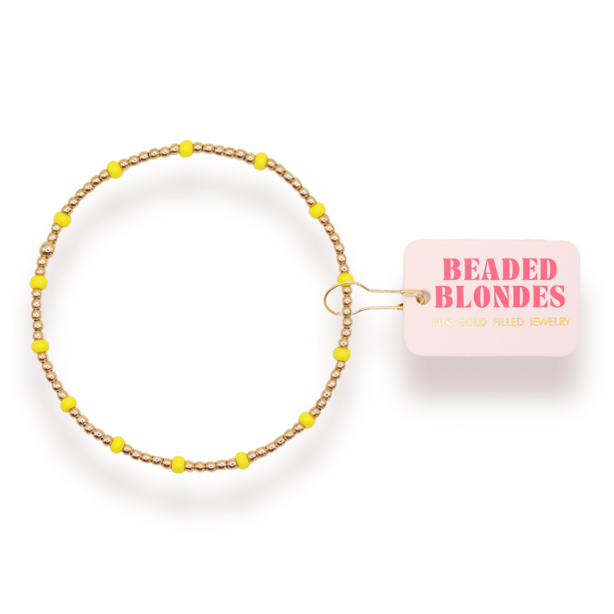 Bright Yellow Dainty Poppi Bracelet: Gold / Standard 6.75 inch | Beaded Blondes