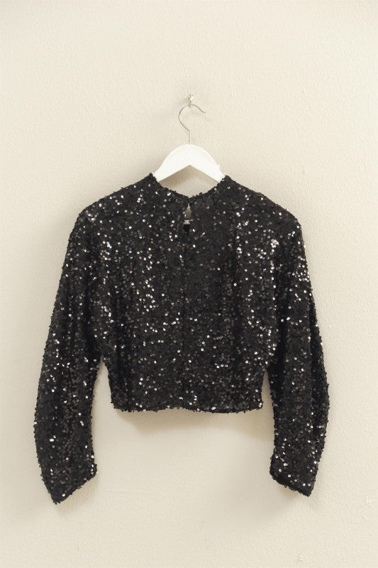 Sequin Holiday Long Sleeve Top