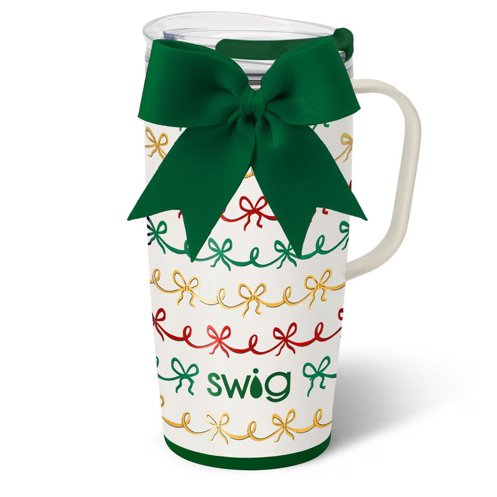 Christmas Bows 22 oz Swig Travel Mug