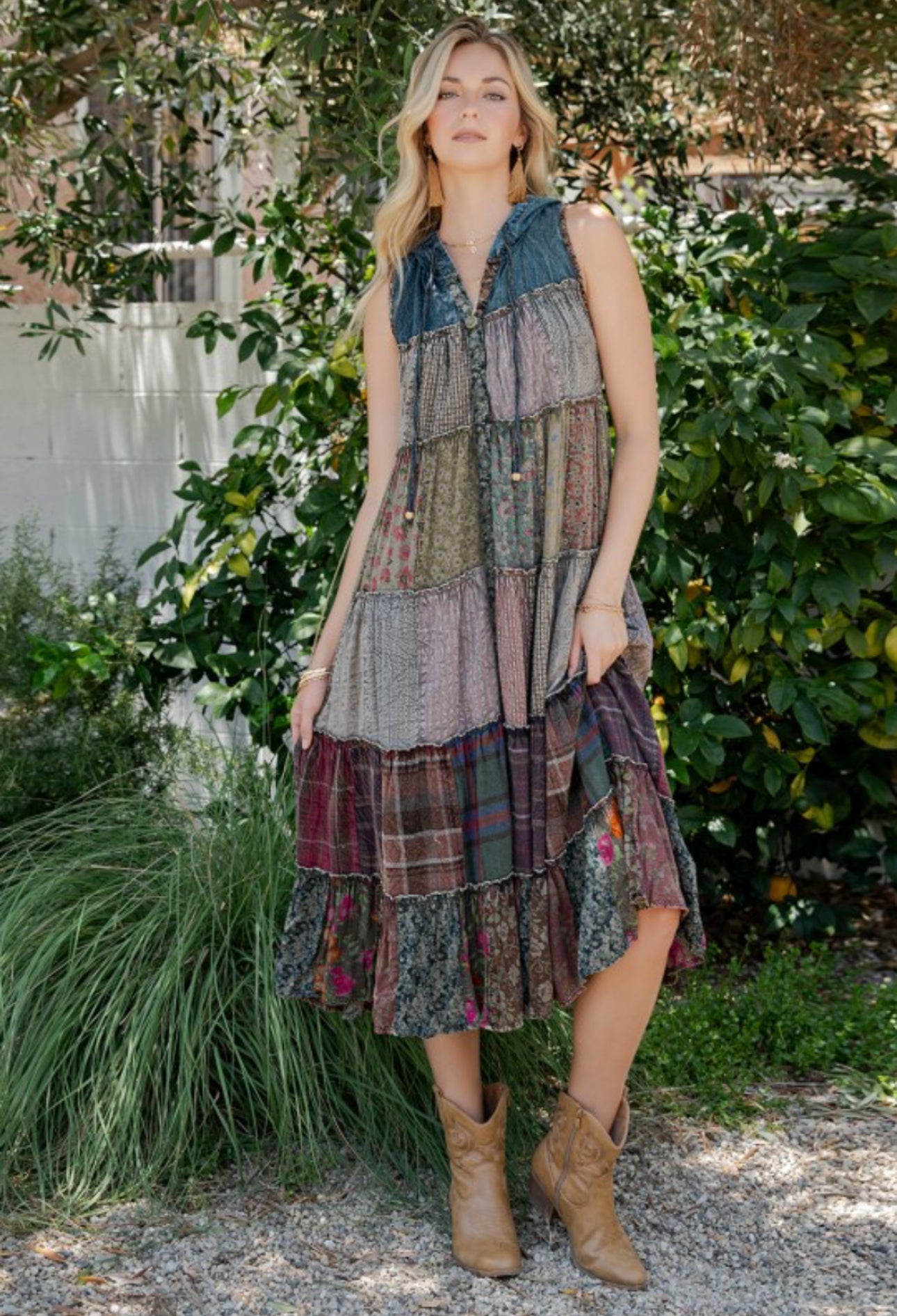 Boho Patchwork Long Hoodie Dress or Jacket