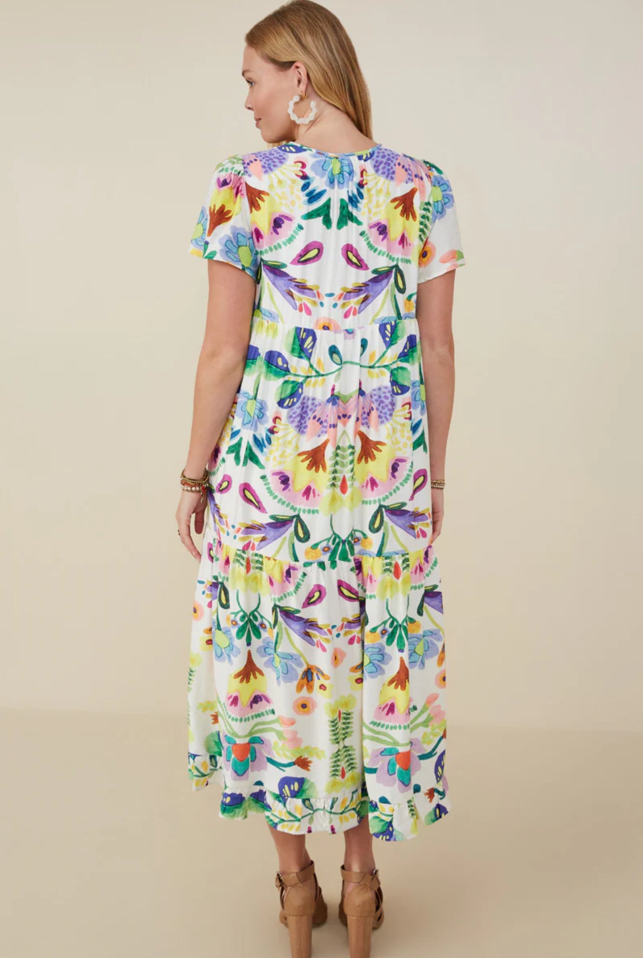 Womens Mixed Floral Print Dress