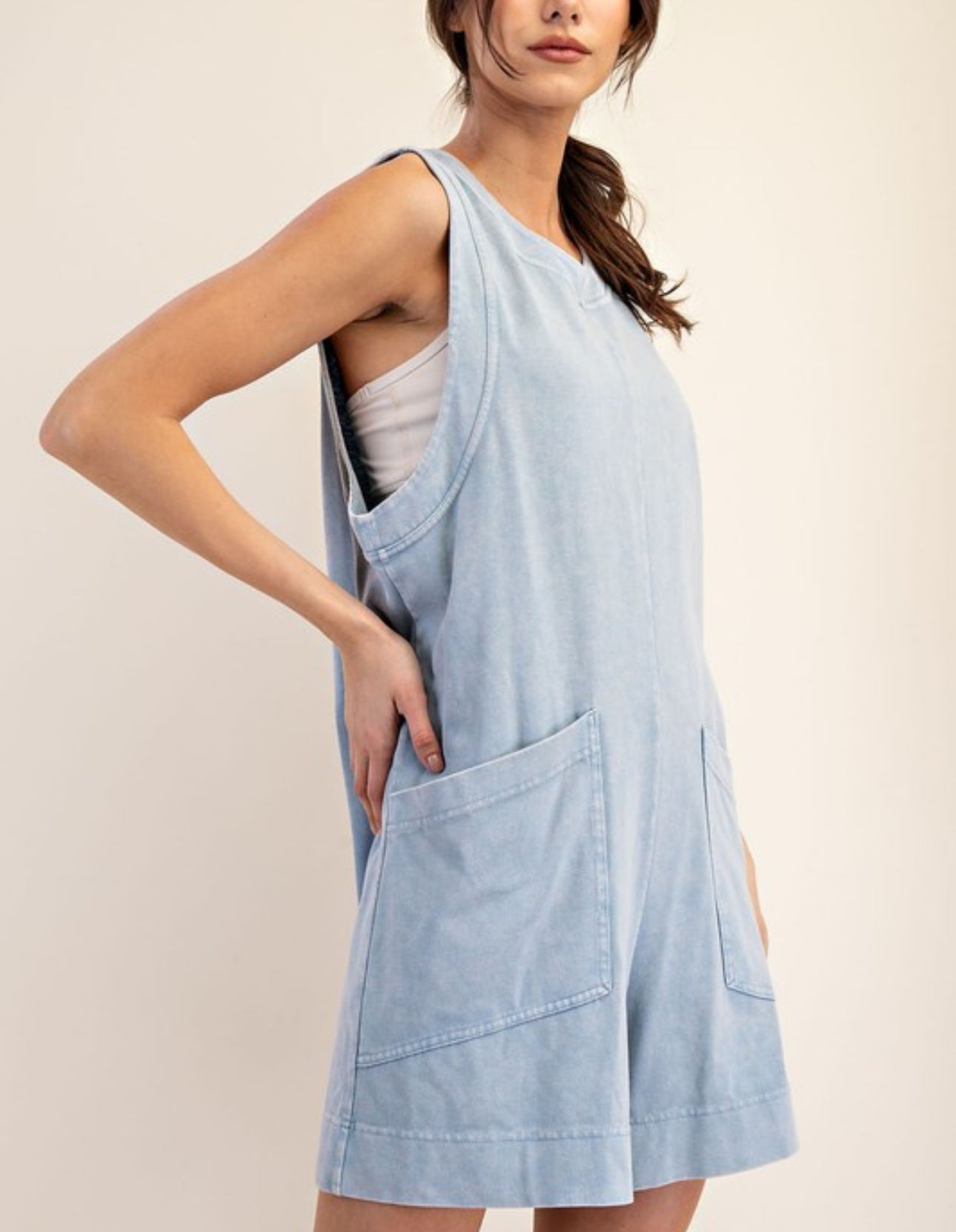 Cotton Poly Romper