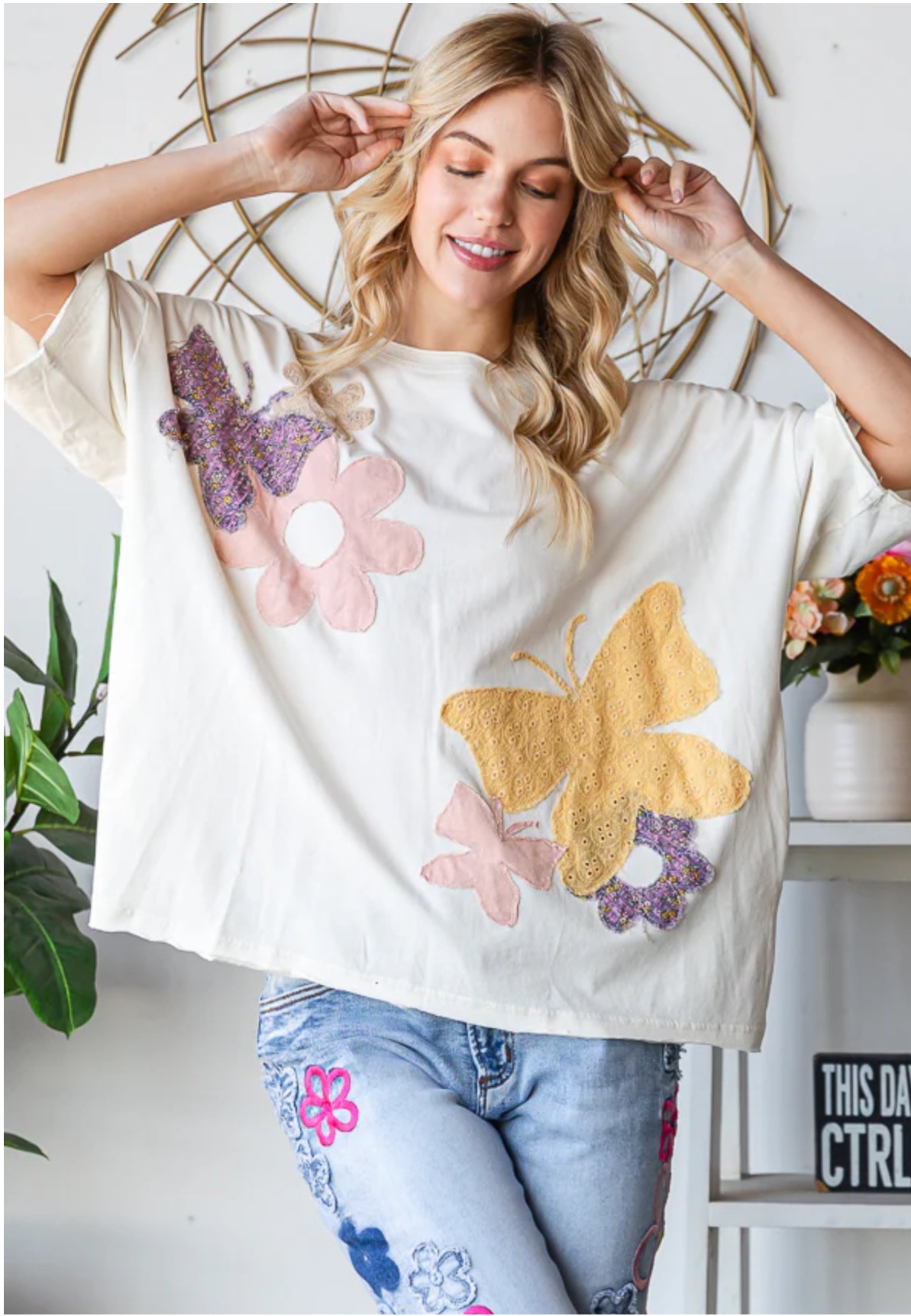 Flower & Butterfly Top