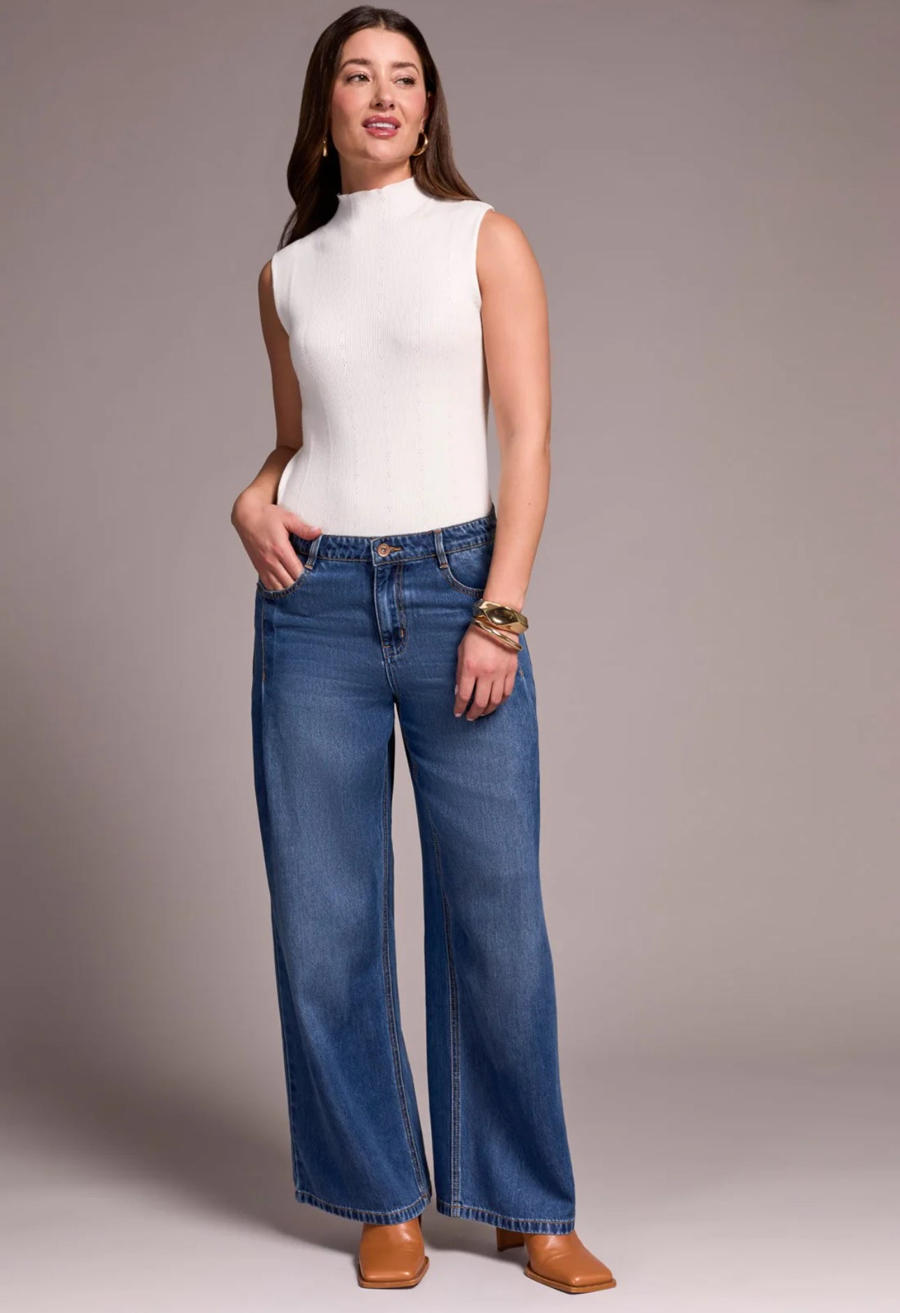 Audrey Pleated Wide Leg Jean