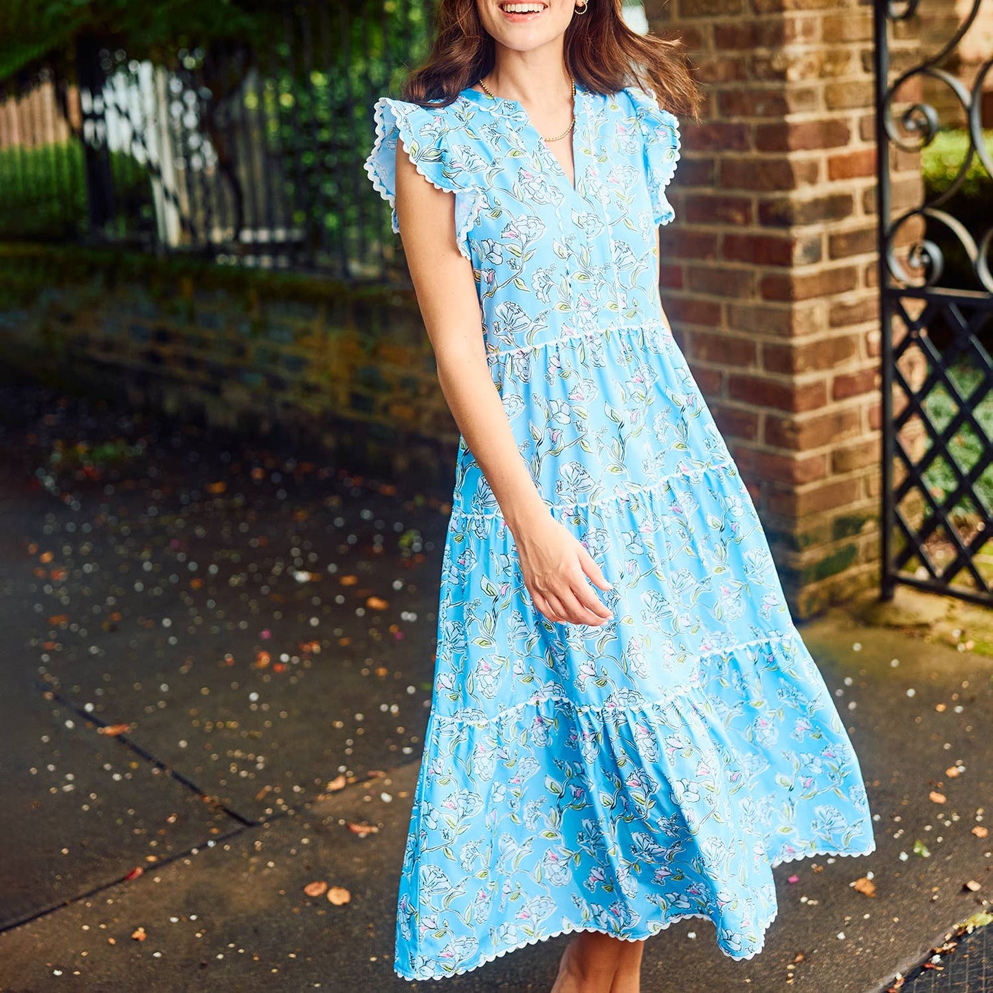 Kari Pretty Petals Blue Dress