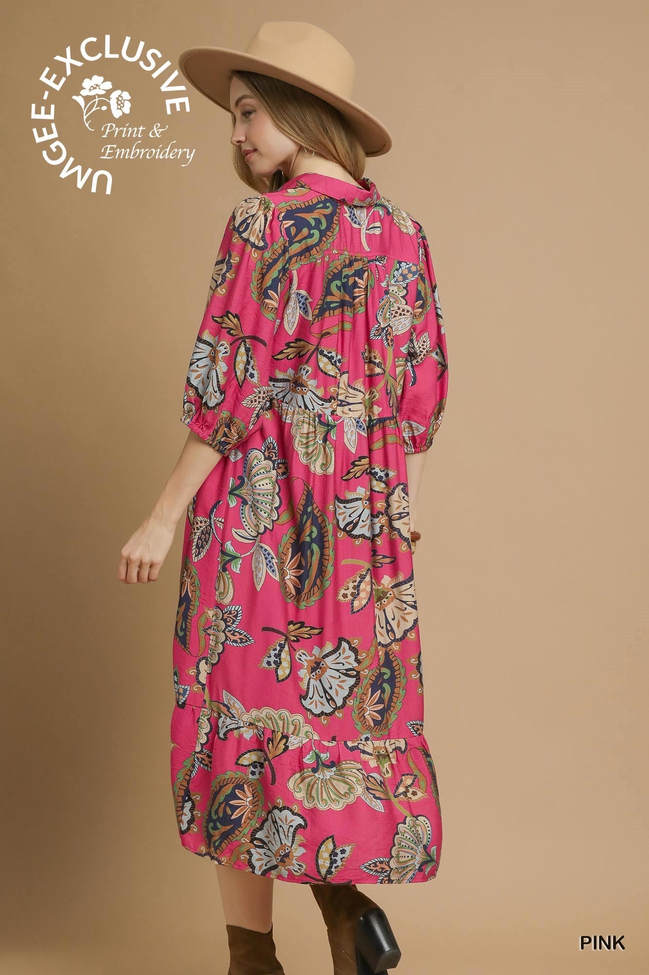 Boho Paisley Midi Dress