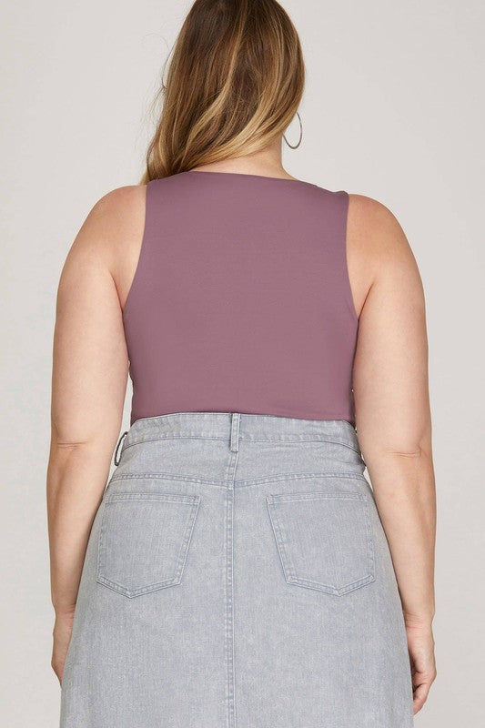 Sleeveless Crew Neck Bodysuit