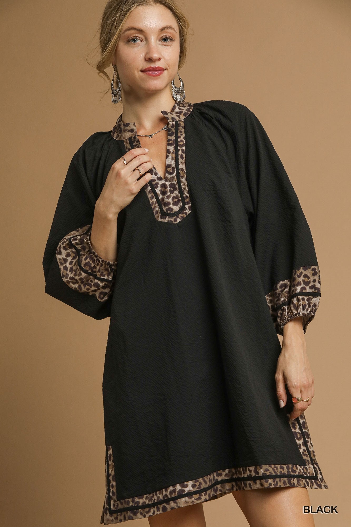 Lining Textured Mini Dress