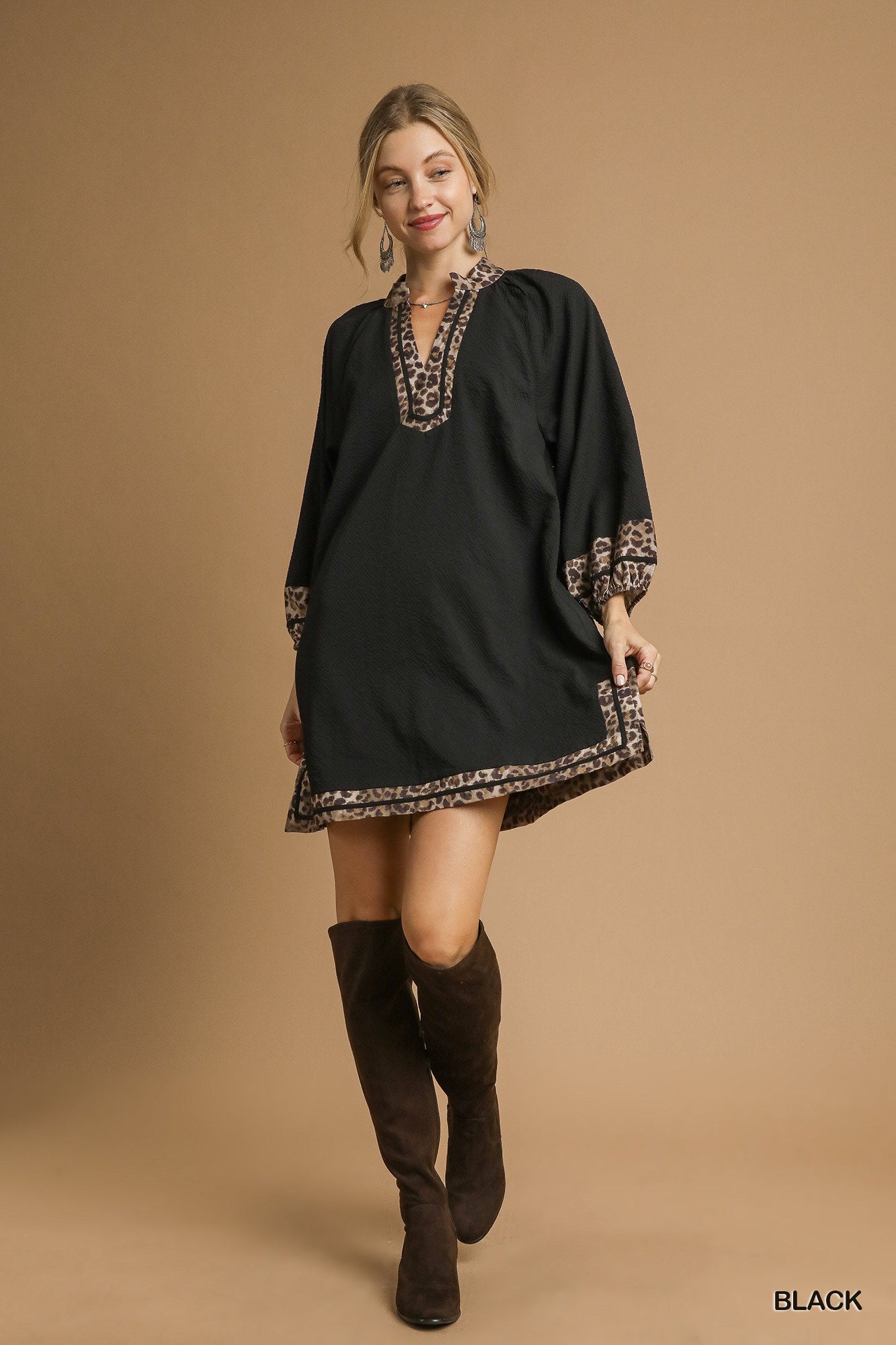 Lining Textured Mini Dress