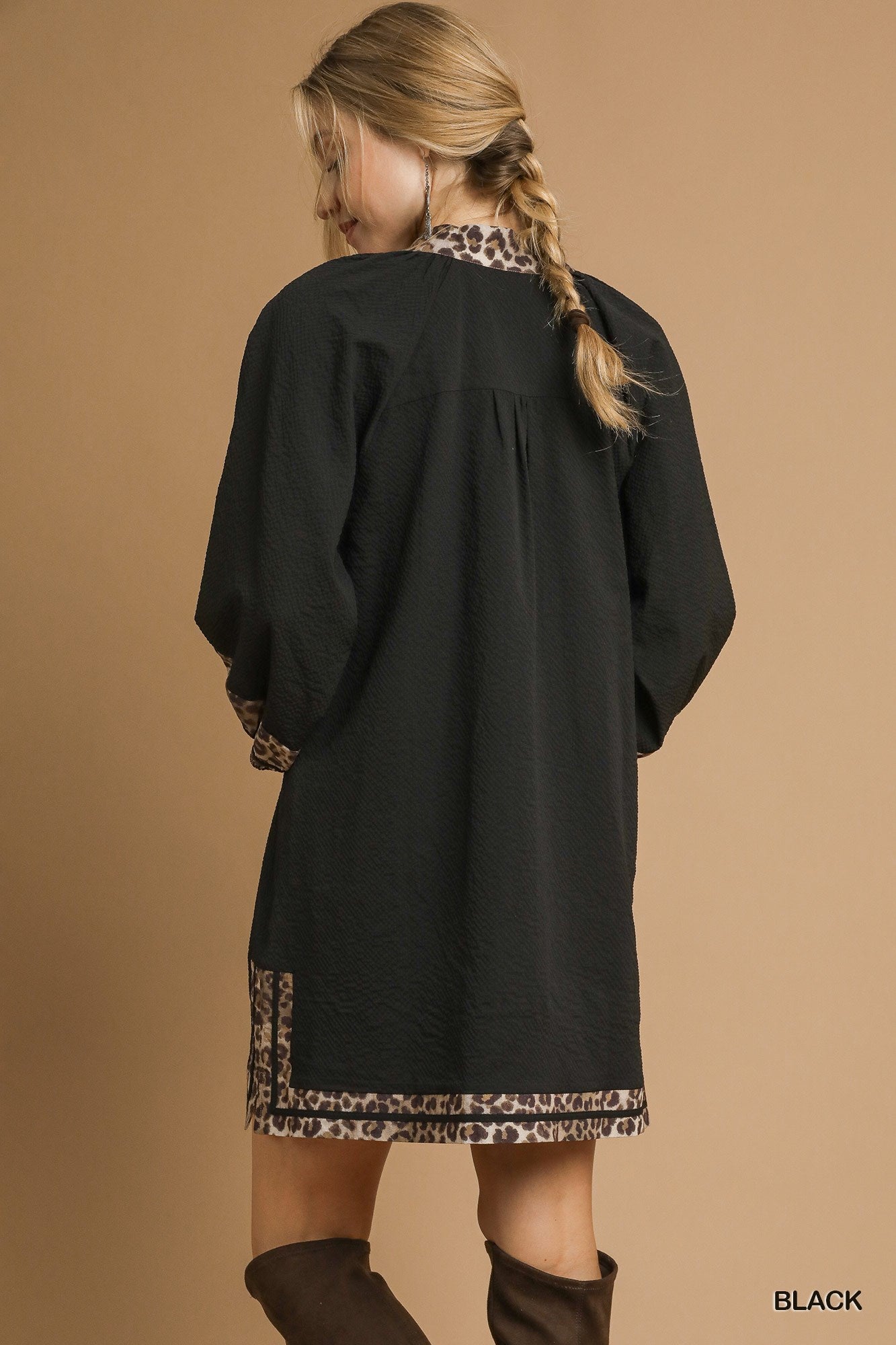 Lining Textured Mini Dress