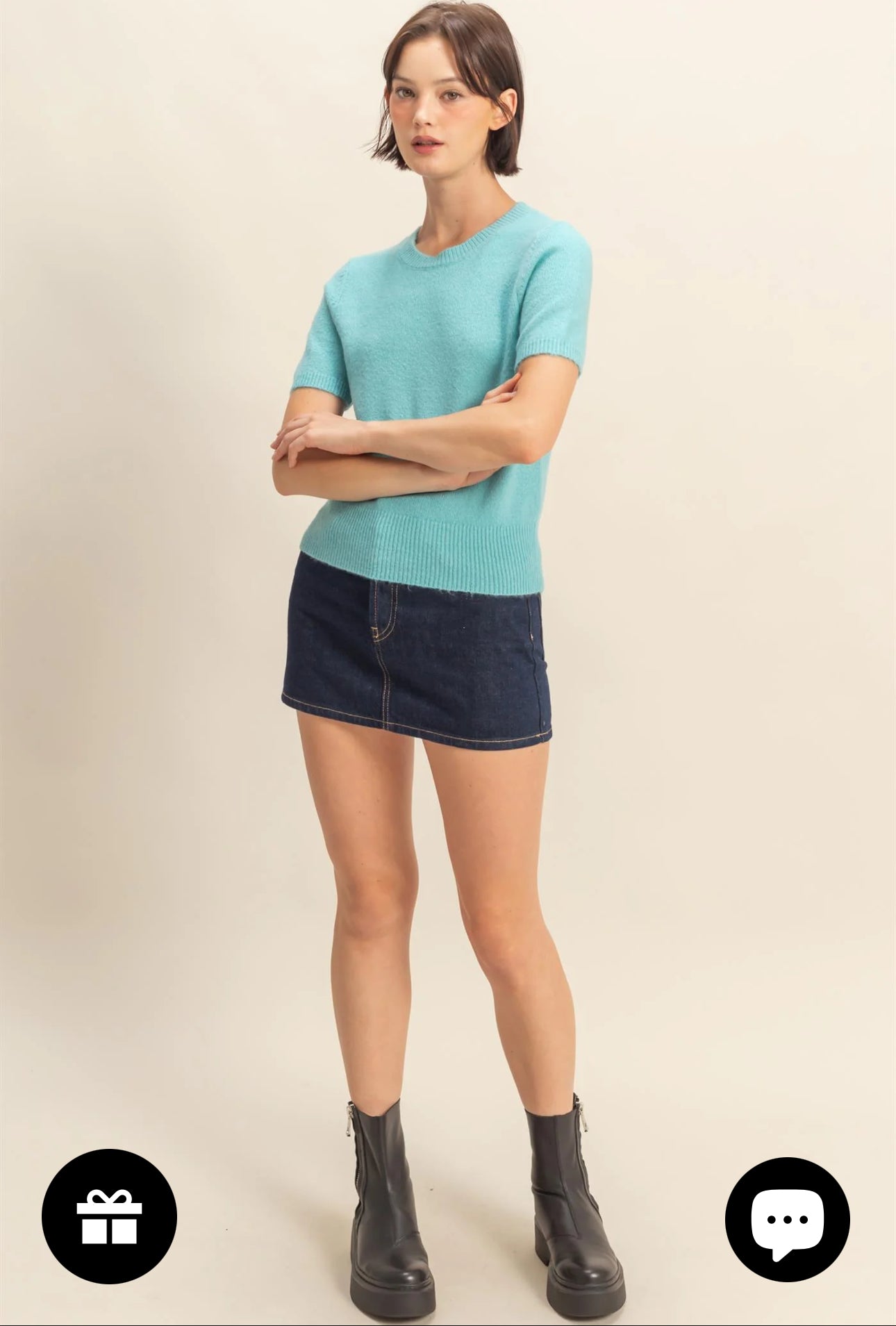 Short Sleeve Knit Sweater