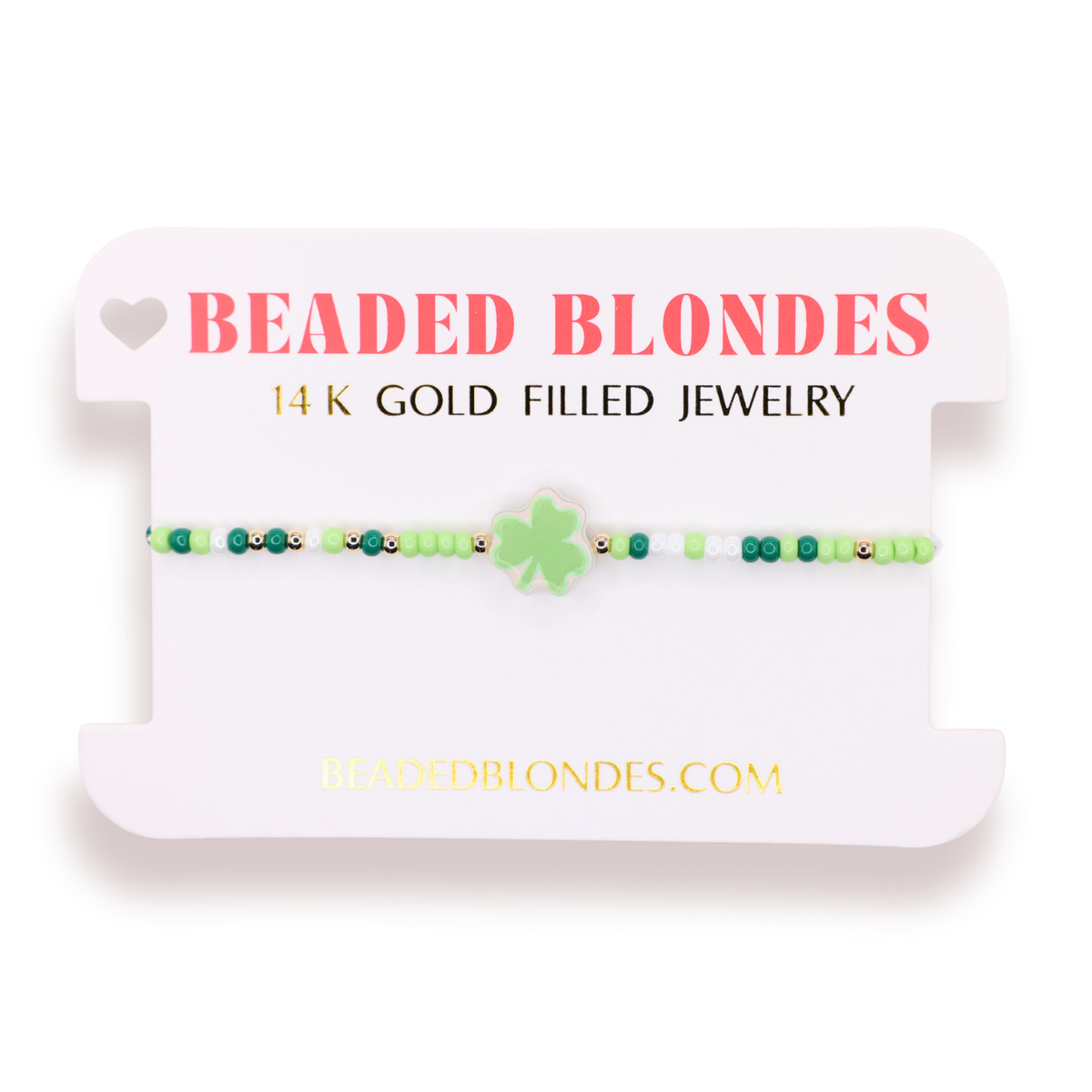 Clover Bracelet on Color: Standard 6.75 Inch | Beaded Blondes