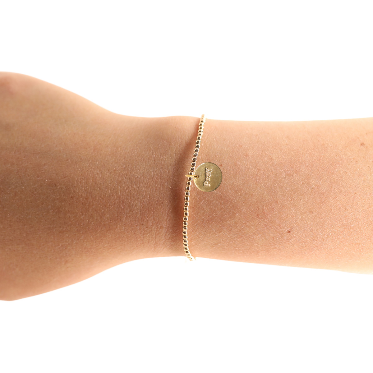 Pray Charm Bracelet: Standard 6.75 inch | Beaded Blondes