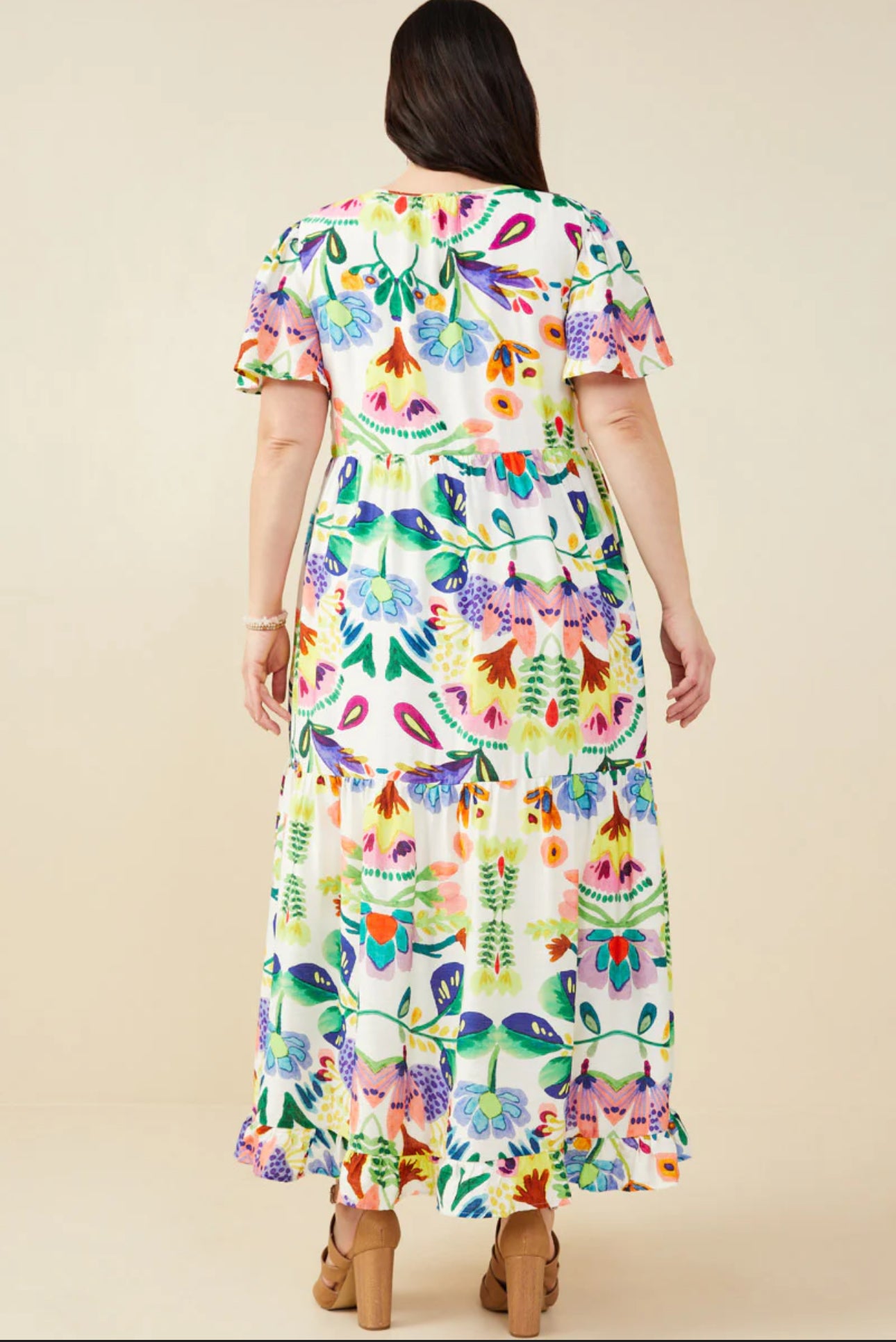 Womens Mixed Floral Print Dress