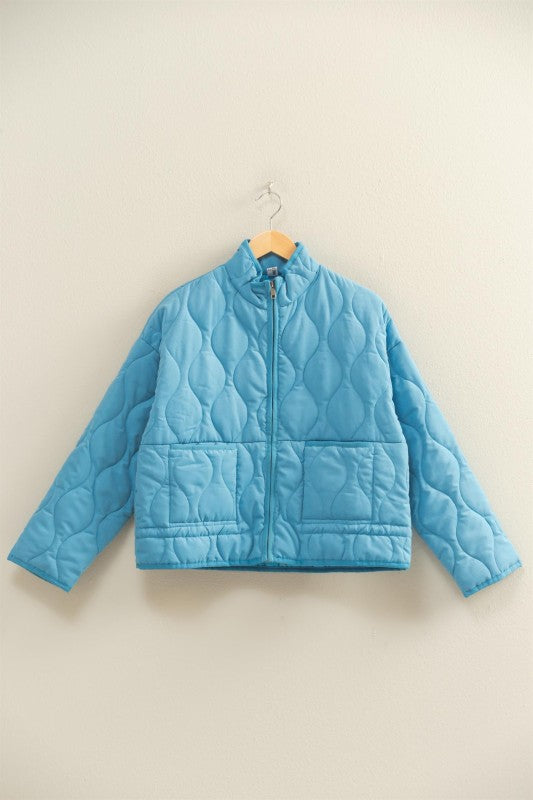 Quilted Jacket With Drawstring Hem
