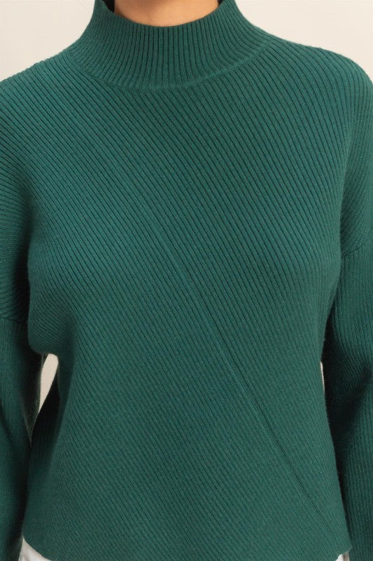 Versatile ribbed knit pullover with modern silhouette