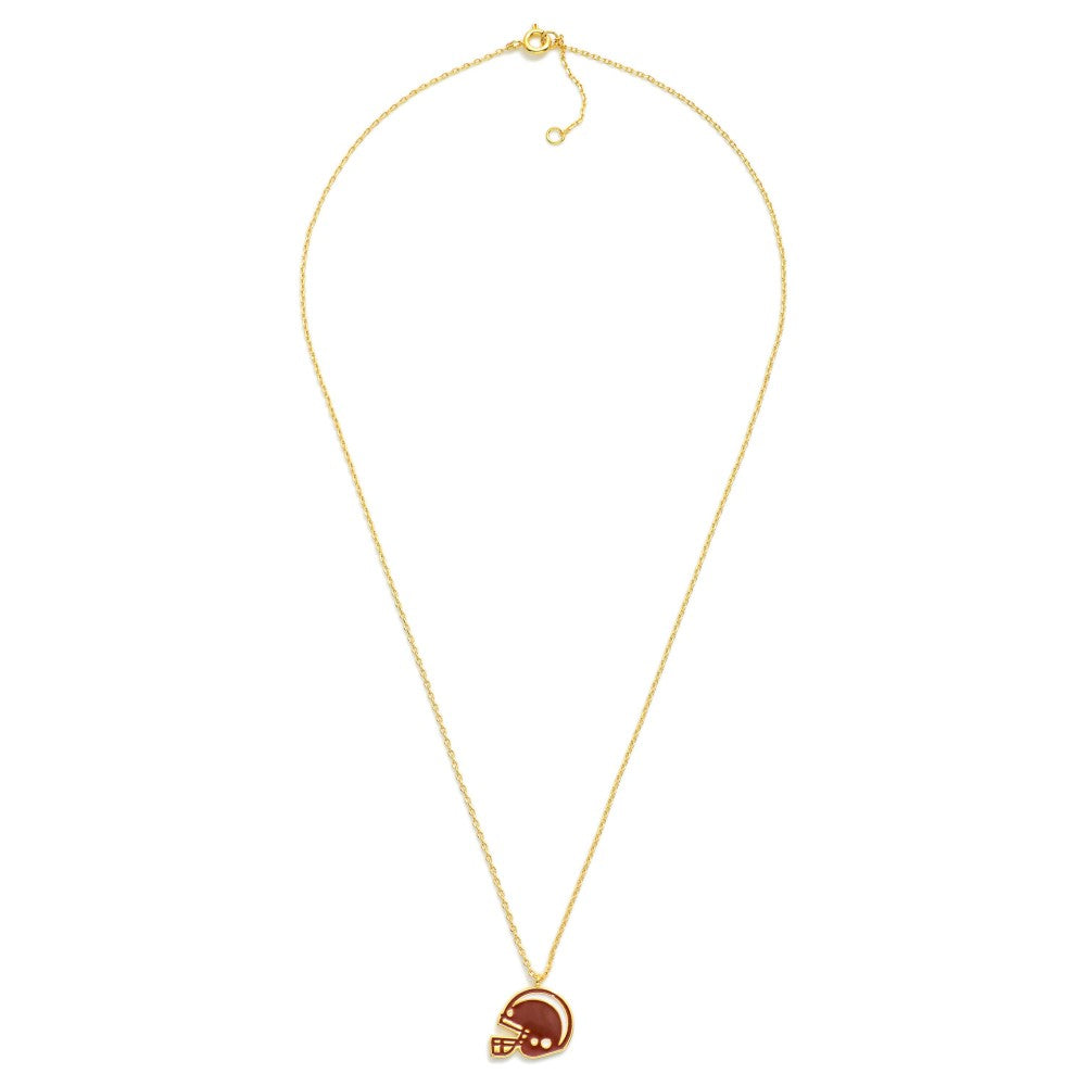 Burgundy Football Helmet Necklace