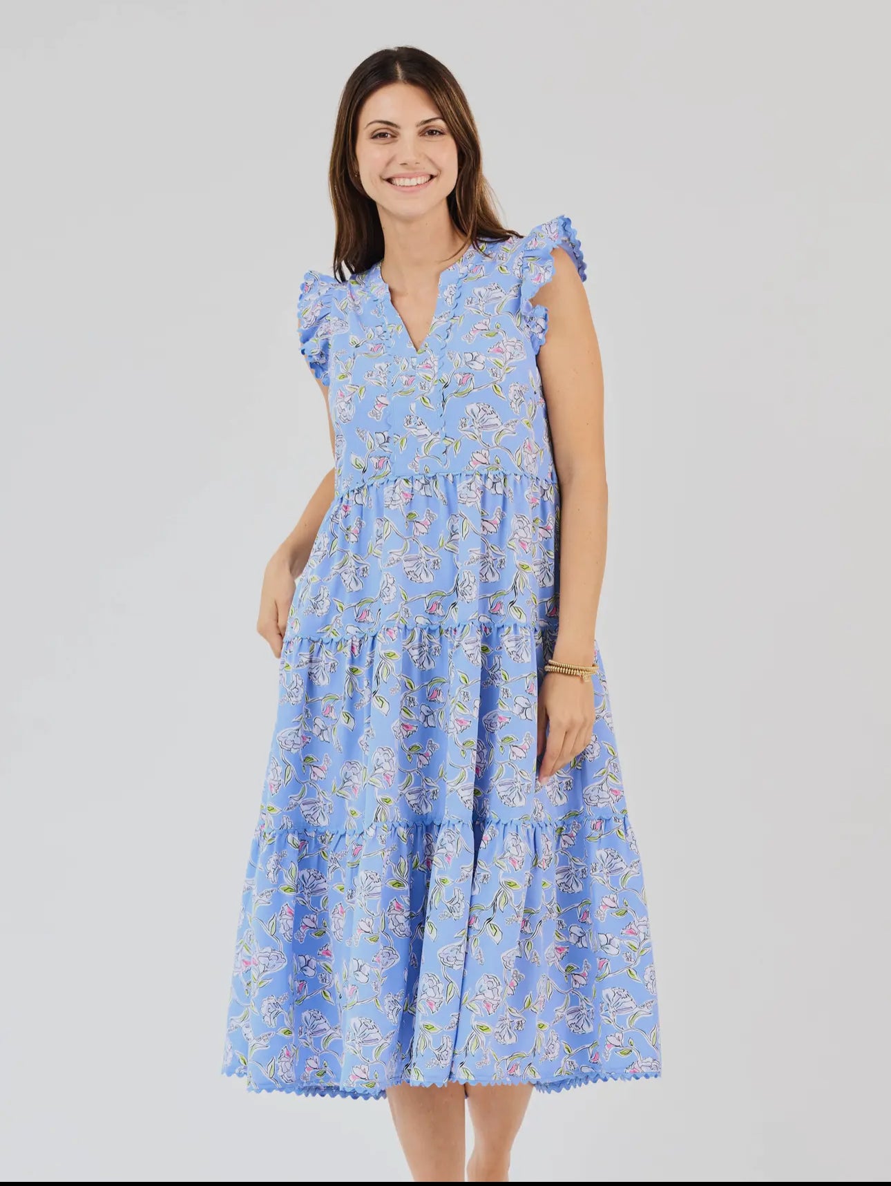 Kari Pretty Petals Blue Dress