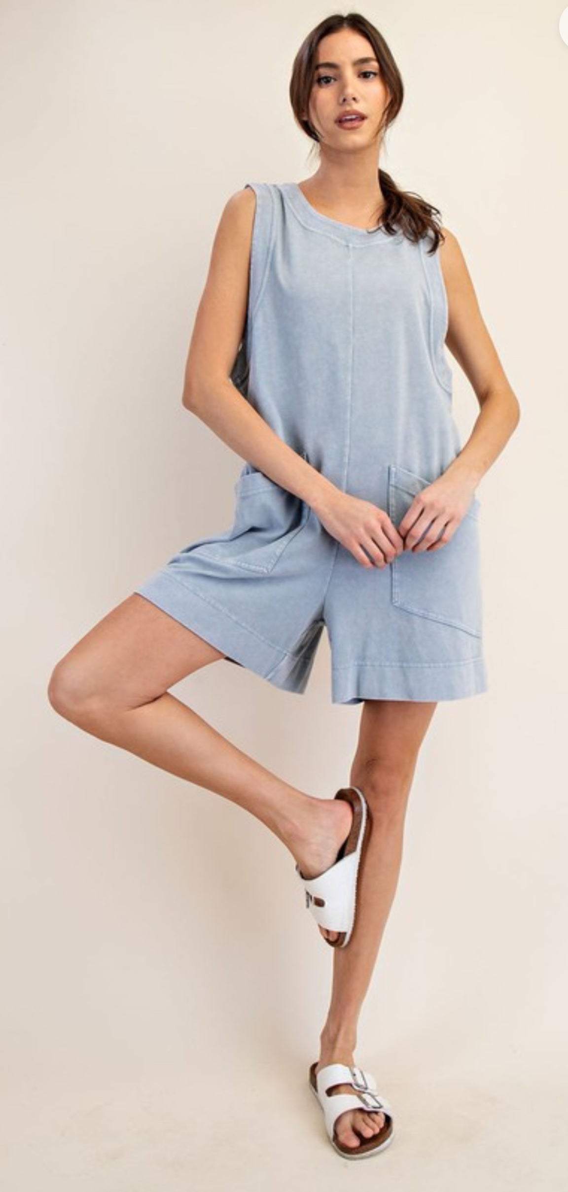 Cotton Poly Romper