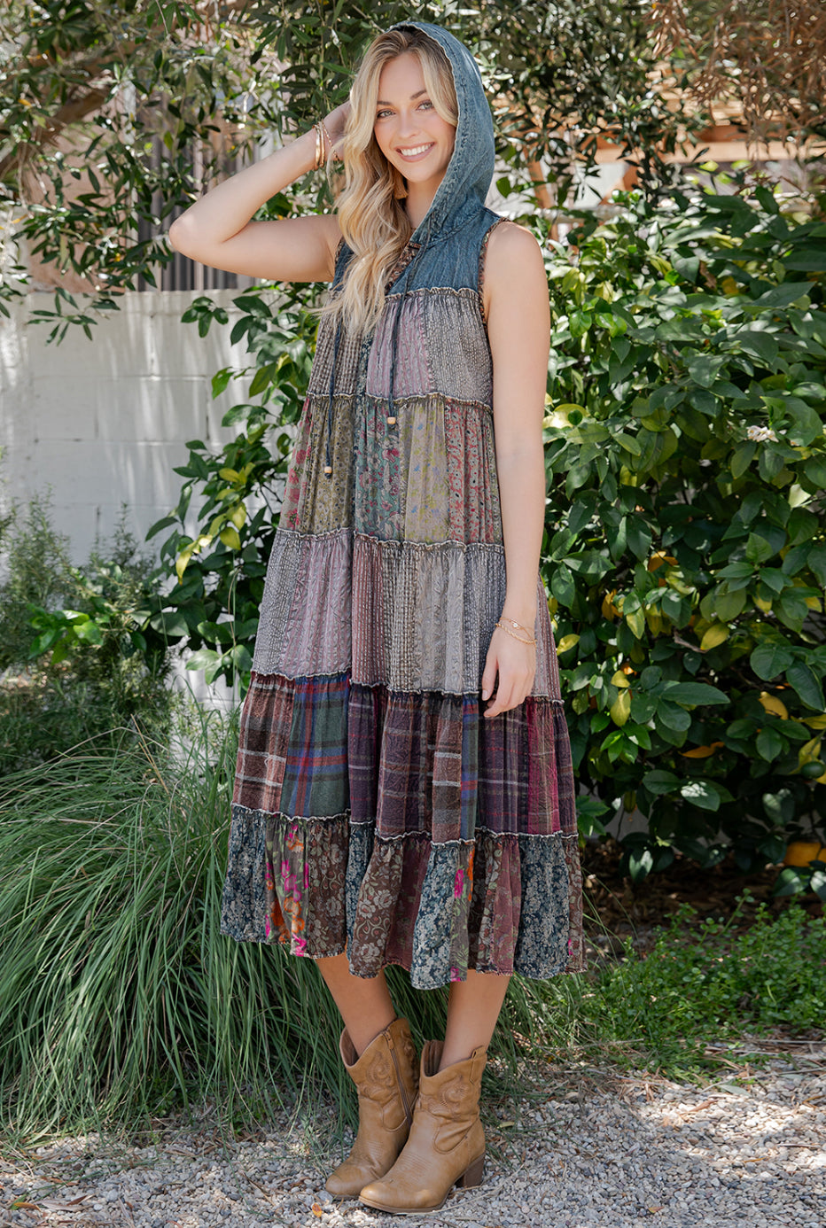 Boho Patchwork Long Hoodie Dress or Jacket