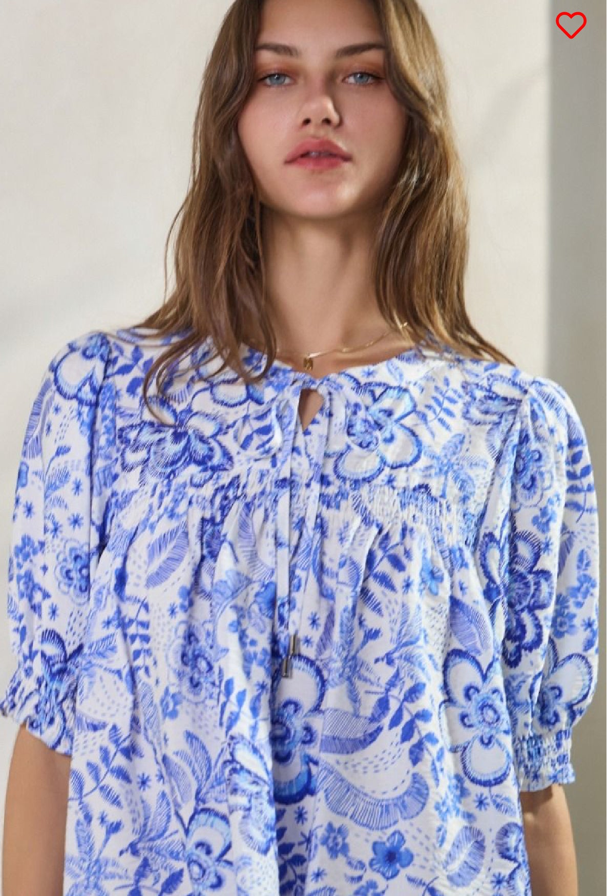 Summer resort printed short sleeve blouse