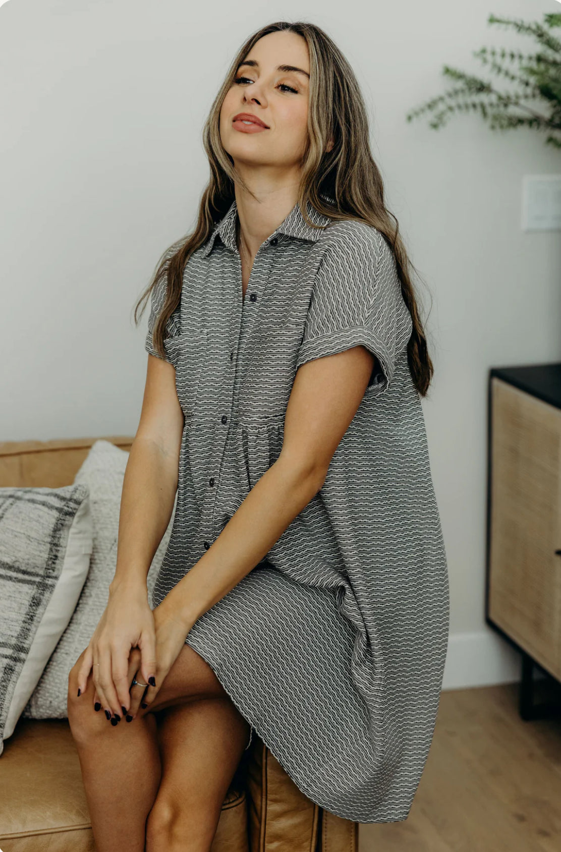 Women’s Mikarose The Zuri Shirt Dress – Fit & Flare Knee-Length with Pockets