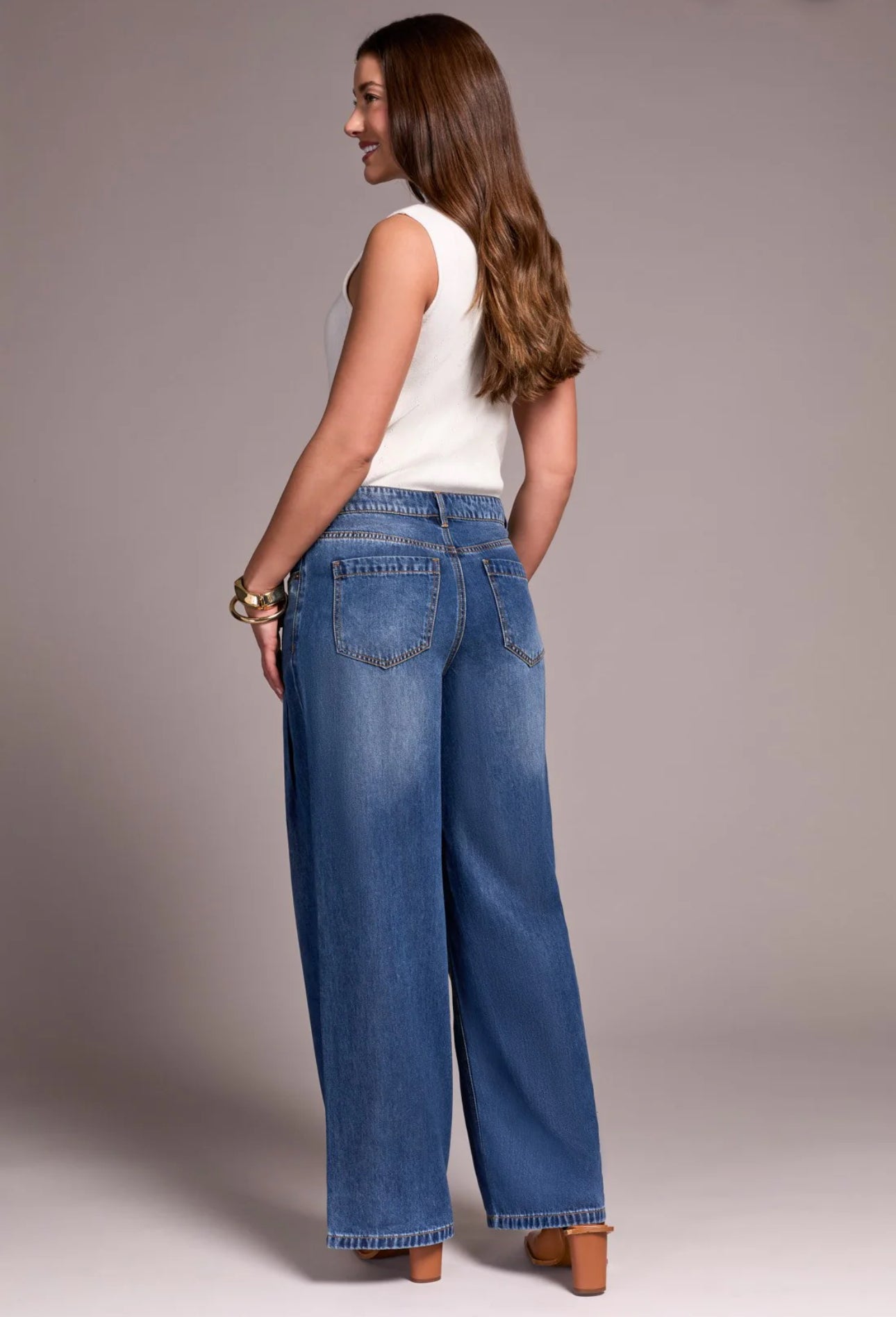 Audrey Pleated Wide Leg Jean