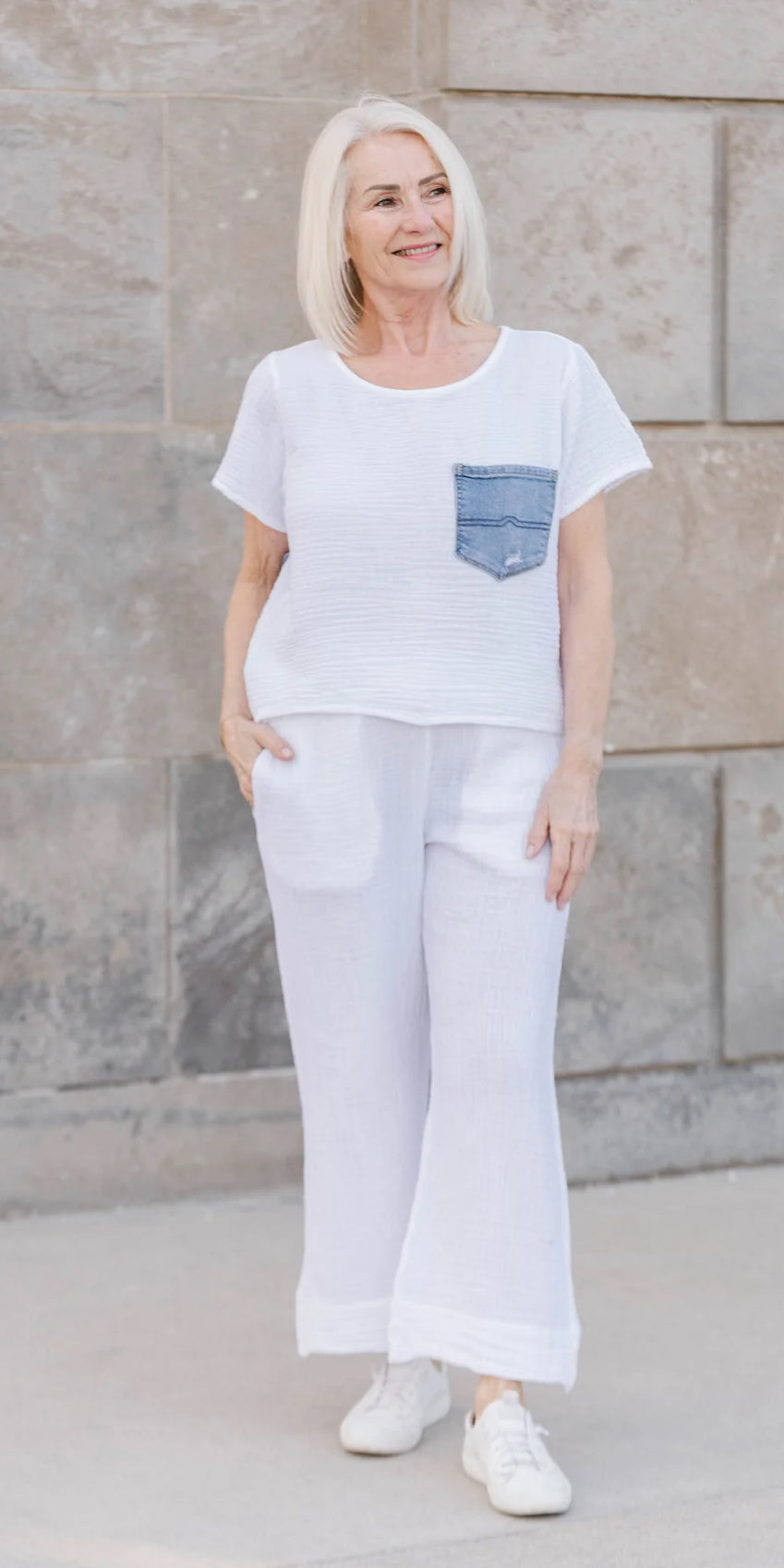The Aletta Top by Shannon Passero Cotton Gauze & Up Cycled Denim