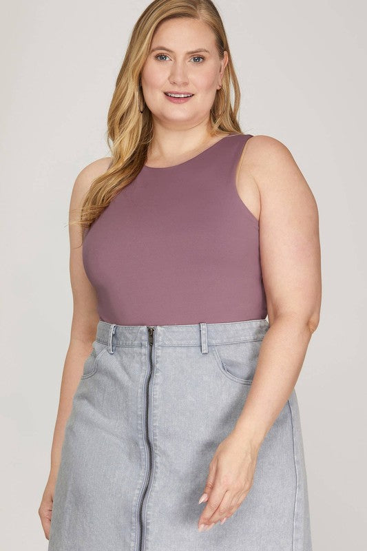 Sleeveless Crew Neck Bodysuit