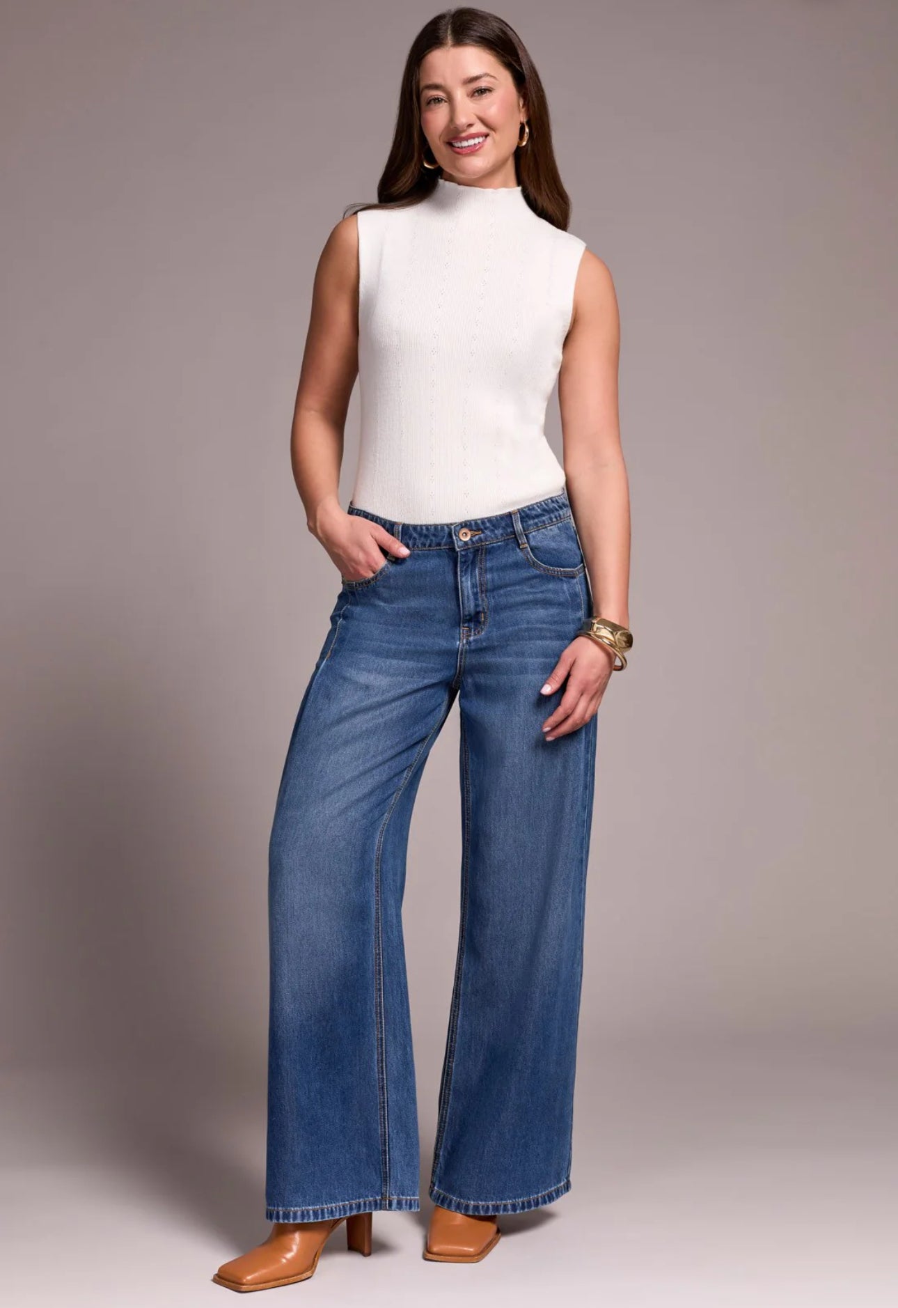 Audrey Pleated Wide Leg Jean