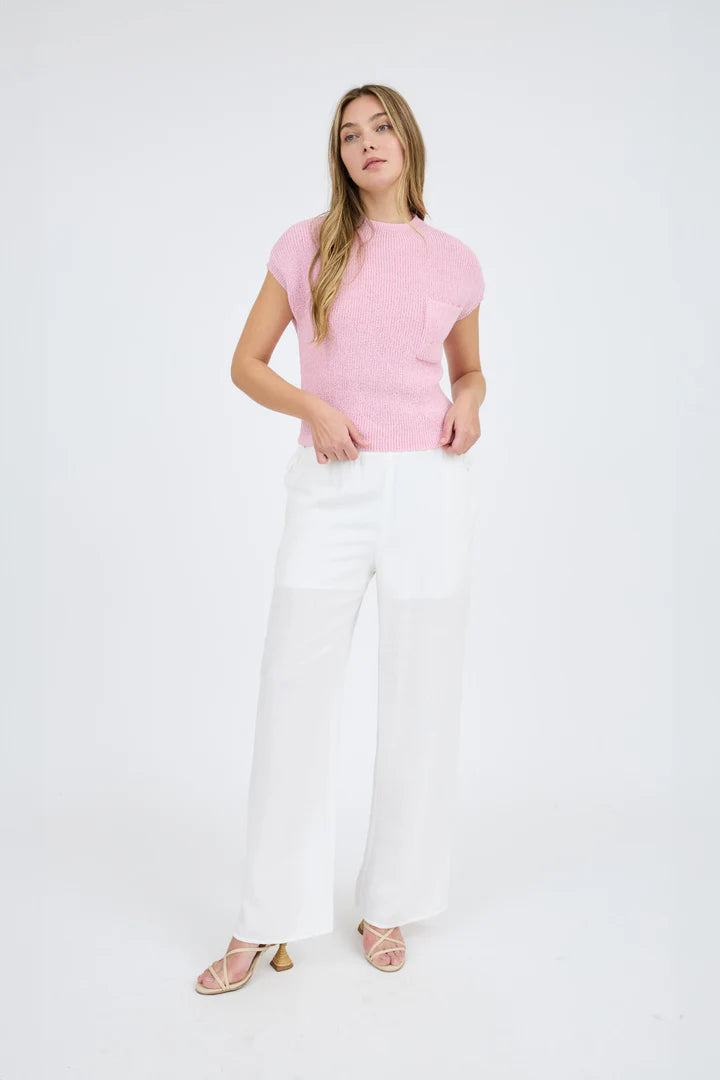 Mock Neck Short Sleeve Sweater