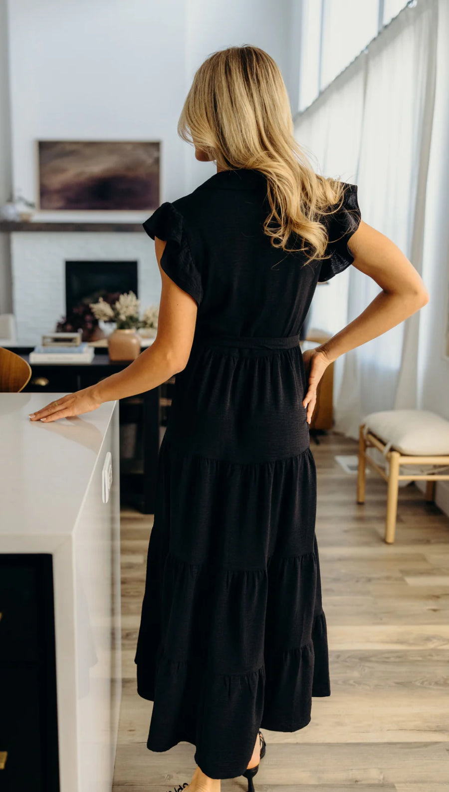 Tiered Black Maxi Dress