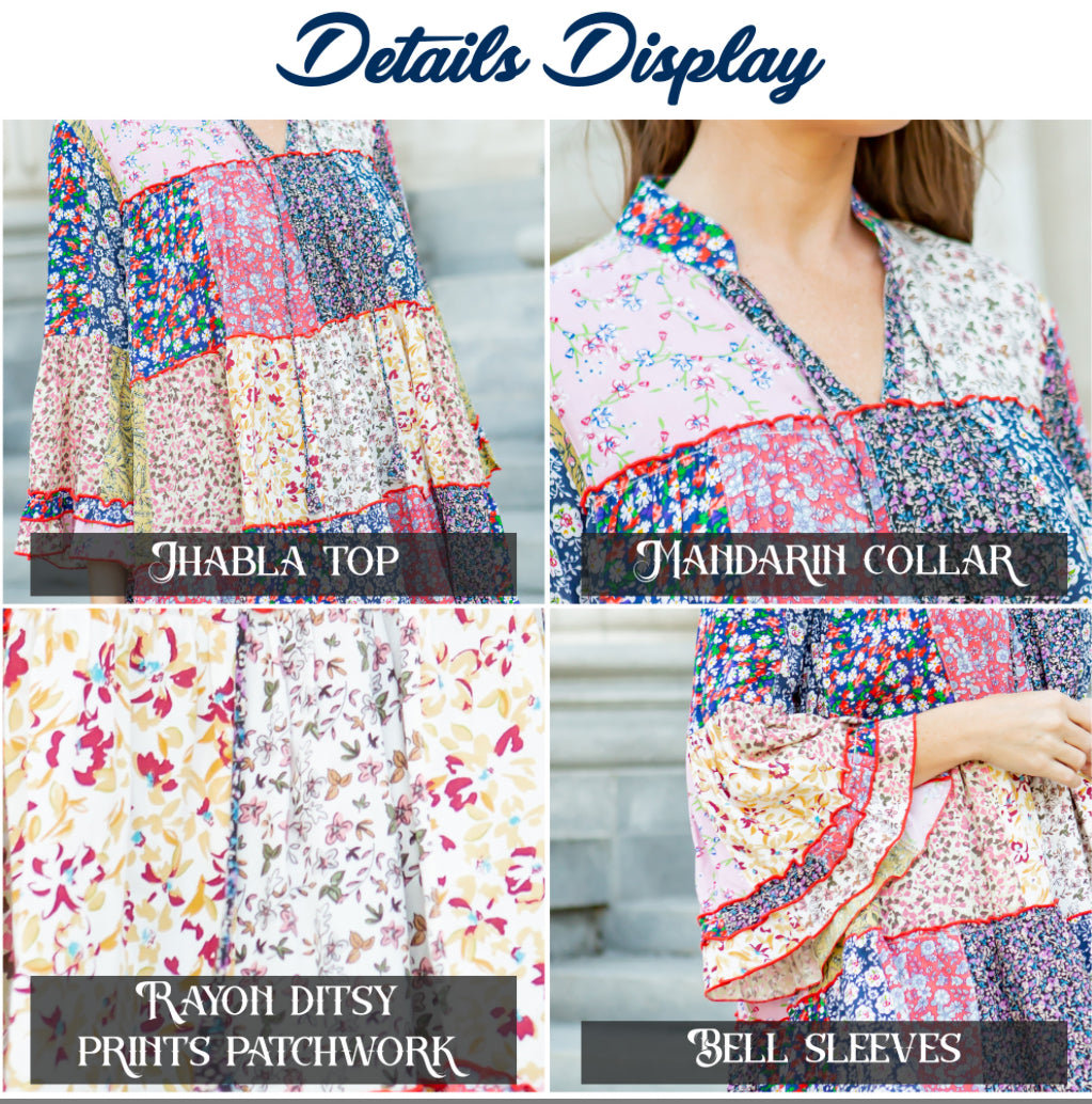 Boho Patchwork Tunic Top