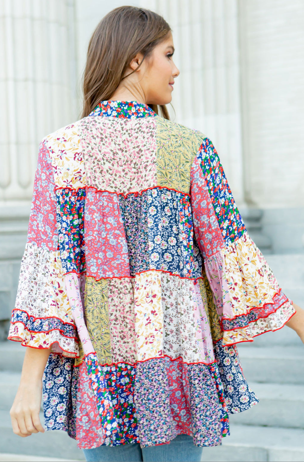 Boho Patchwork Tunic Top