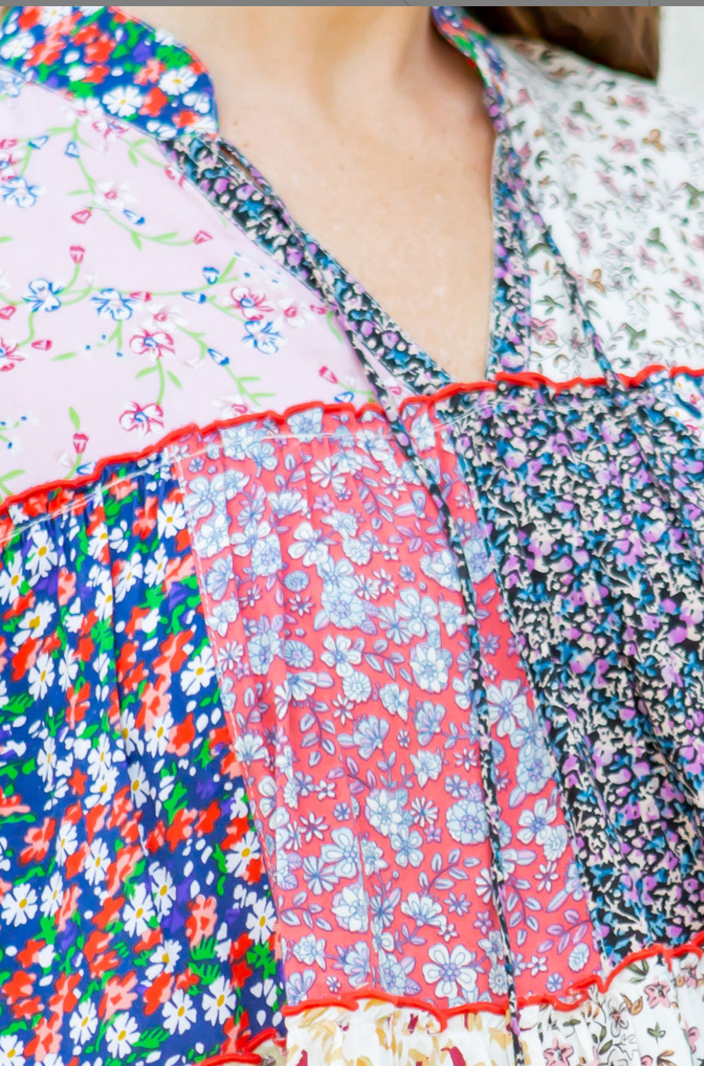 Boho Patchwork Tunic Top