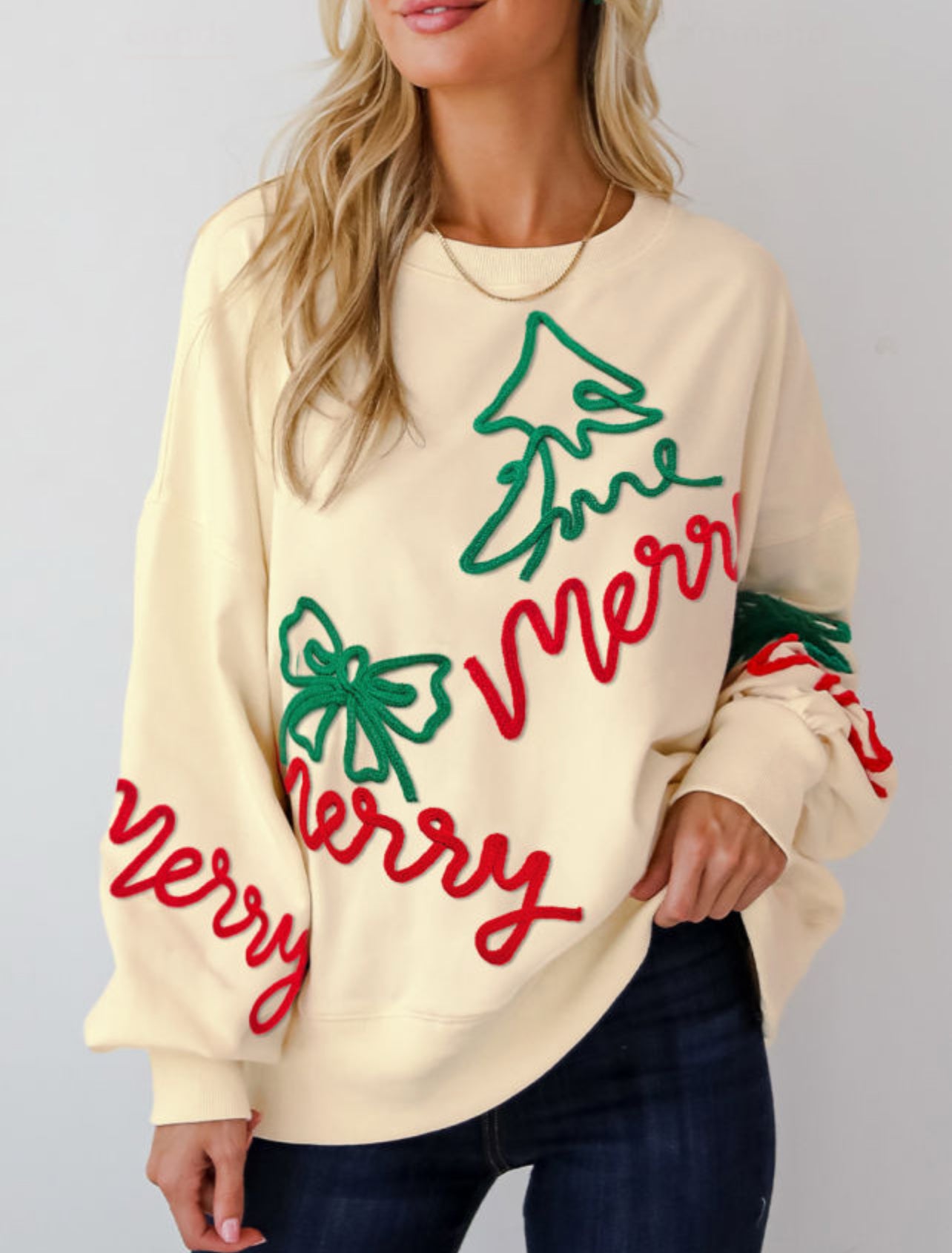 Christmas Pattern Oversize Sweatshirt