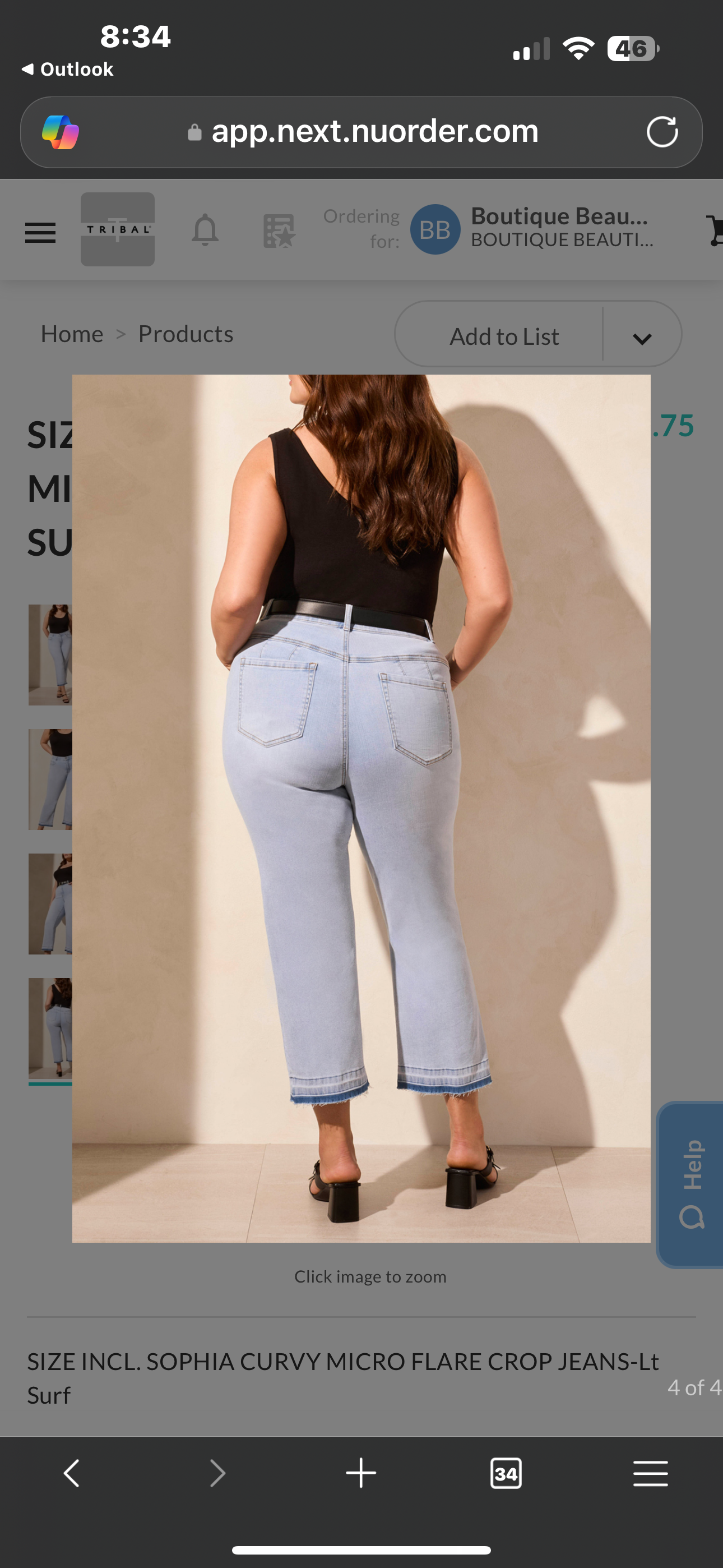 BB-Tribal-Sophia Micro Flare Denim Pant - LT Surf - Talk of the Town